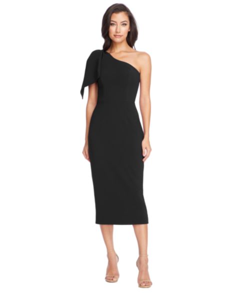 Женское платье Dress the Population Tiffany Asymmetrical Midi, цвет: Чёрный