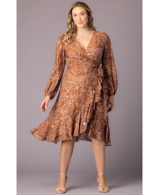 Plus Size Julia Long Sleeve Wrap Dress