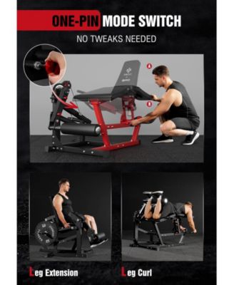Leg Extension & Curl Machine - Adjustable 2-in-1 Cable System for Home Gym