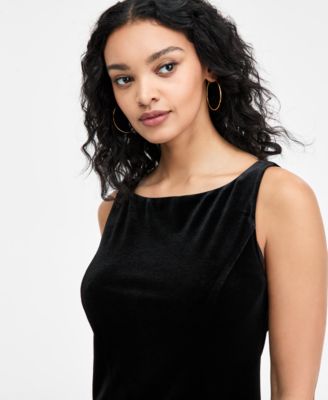 Women's Boat-Neck Velvet Mini Dress, Macy's Exclusive