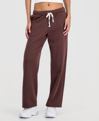 Juniors' High-Rise Fold-Over-Waist Fleece Pants 