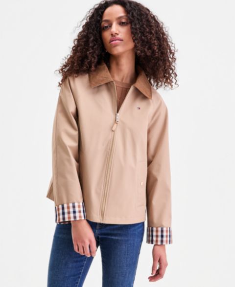 Женские куртки Tommy Hilfiger Petite Corduroy-Collar Barn Jacket