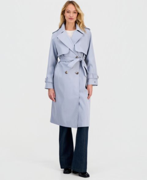 Женские куртки Tommy Hilfiger Petite Double-Breasted Belted Trench Coat