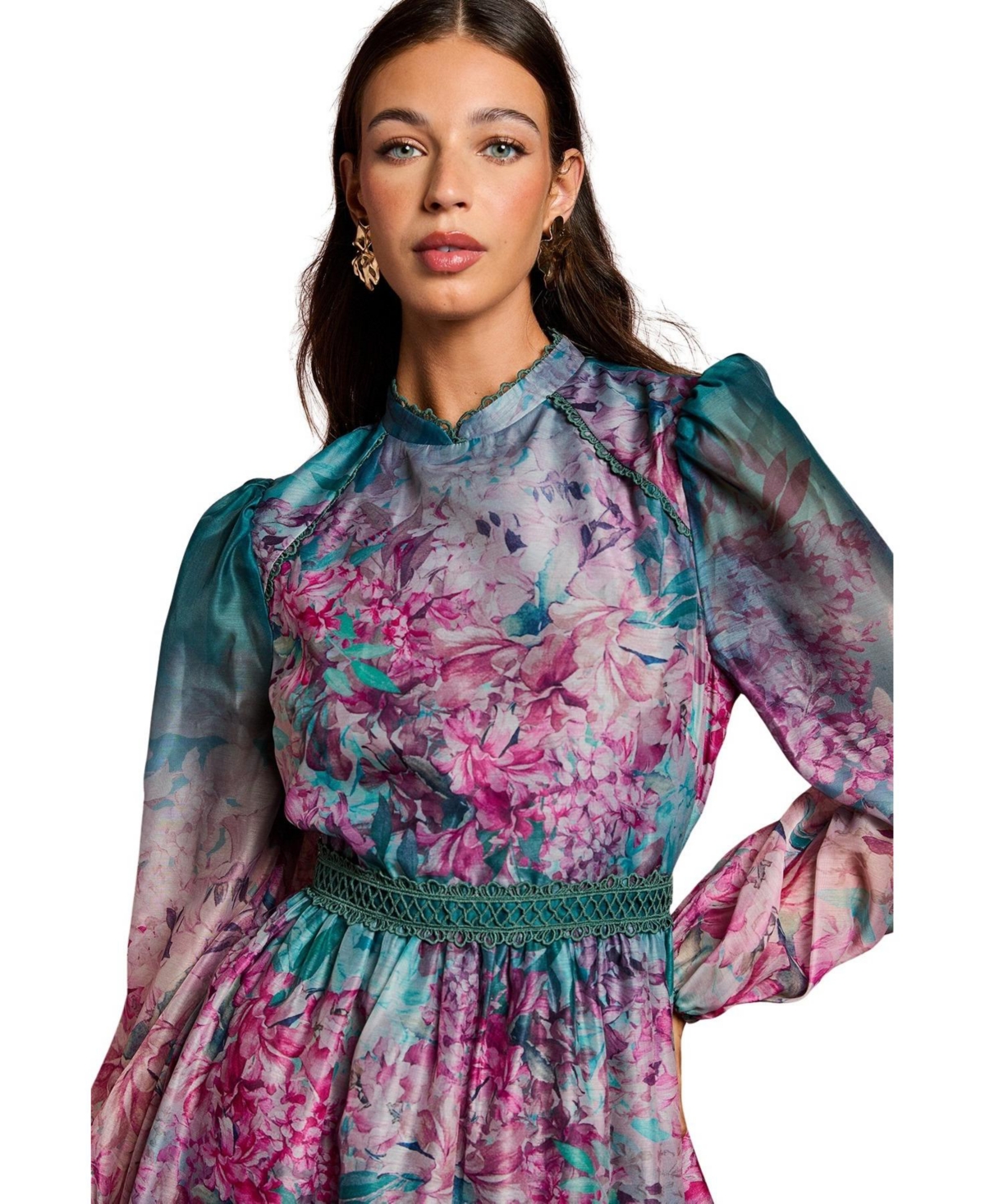 Coast Women's Organza Mini Dress With Floral Print