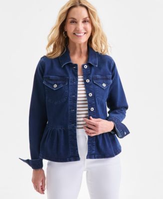 Style & Co Women's Peplum Denim Jacket, Macy's Exclusive - Macy's