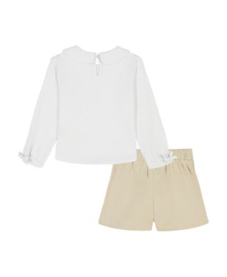 Girls' 4-6X Long-Sleeve Top and Skirt, 2-Piece Set