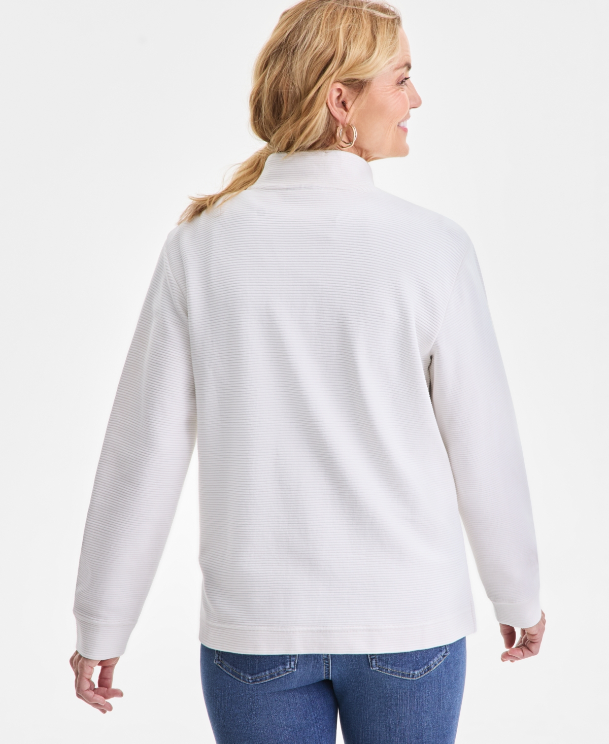 Style & Co Petite Mock-Neck Sweatshirt, Macy's Exclusive
