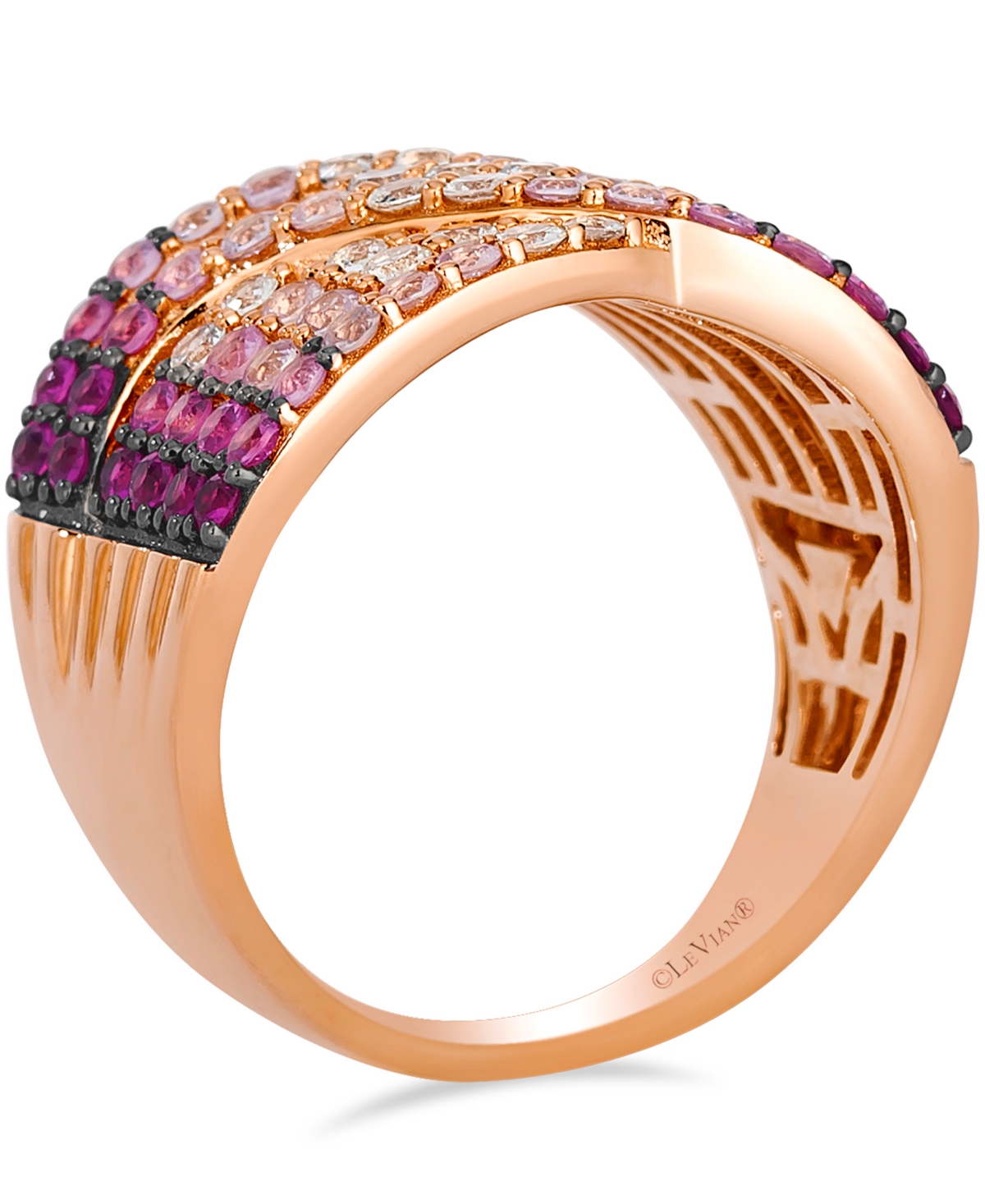 Le Vian White Sapphires (0.40 ct. t.w.) and Pink Sapphire (1.27 ct. t.w.) Ombre Ring in 14K Strawberry Gold