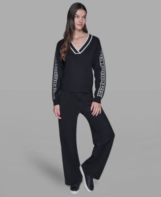 Women's Logo Tape V-Neck Sweater