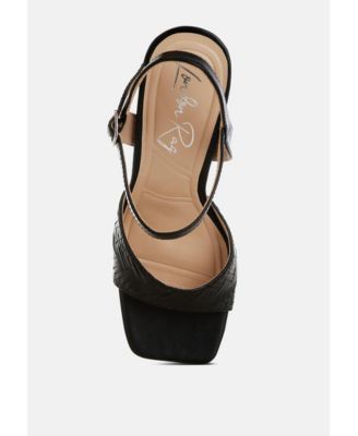 Womens Elana Textured Faux Leather Heels