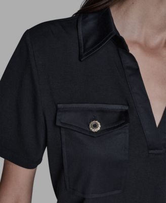 Women's Short-Sleeve Collared Polo Top