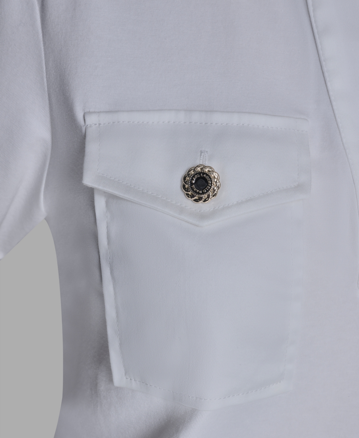 Karl Lagerfeld Paris Women's Short-Sleeve Collared Polo Top