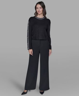 Women's Contrast Trim Pull-On Sweater