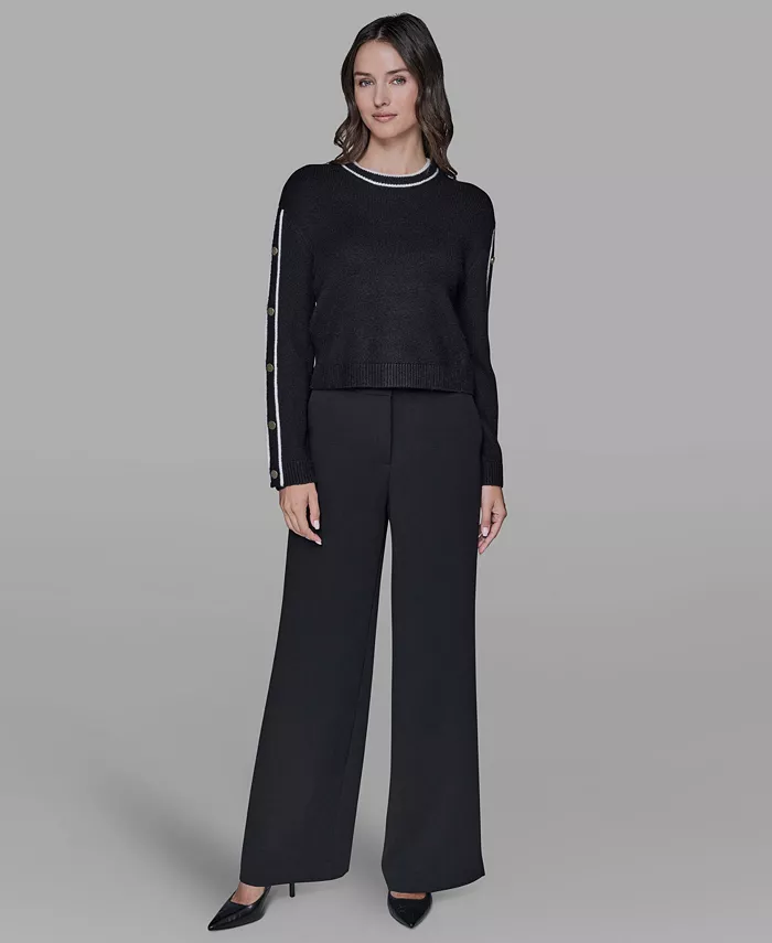 Women's Contrast Trim Pull-On Sweater - thumbnail 3