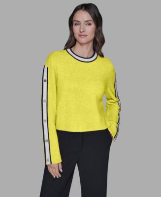 KARL LAGERFELD PARIS Women's Contrast Trim Pull-On Sweater - Macy's