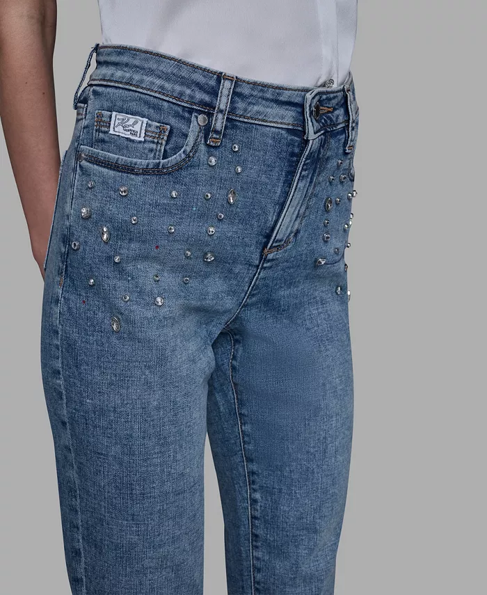 Women's Embellished Mid Rise Ankle Jeans - thumbnail 3