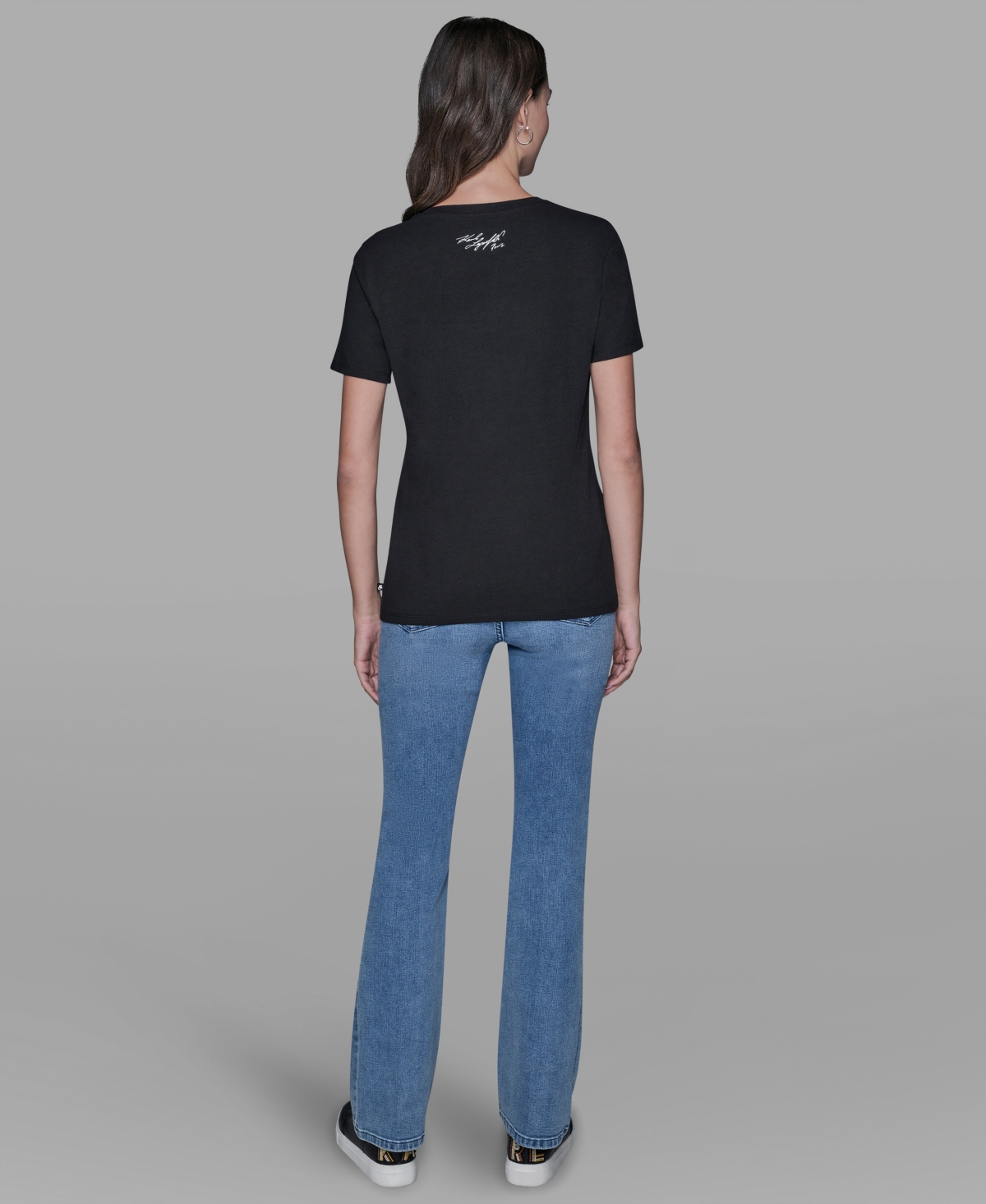 Karl Lagerfeld Women's Printed Short-sleeve T-shirt In Black