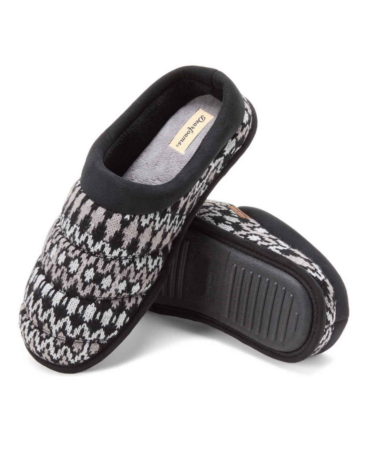 Dearfoams Men's Asher Marled Knit Clog House Slipper