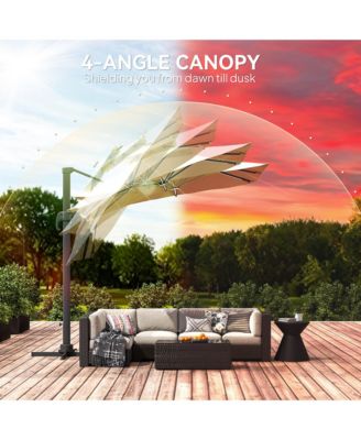 10ft Solar LED Cantilever Umbrella, Offset Hanging Umbrella