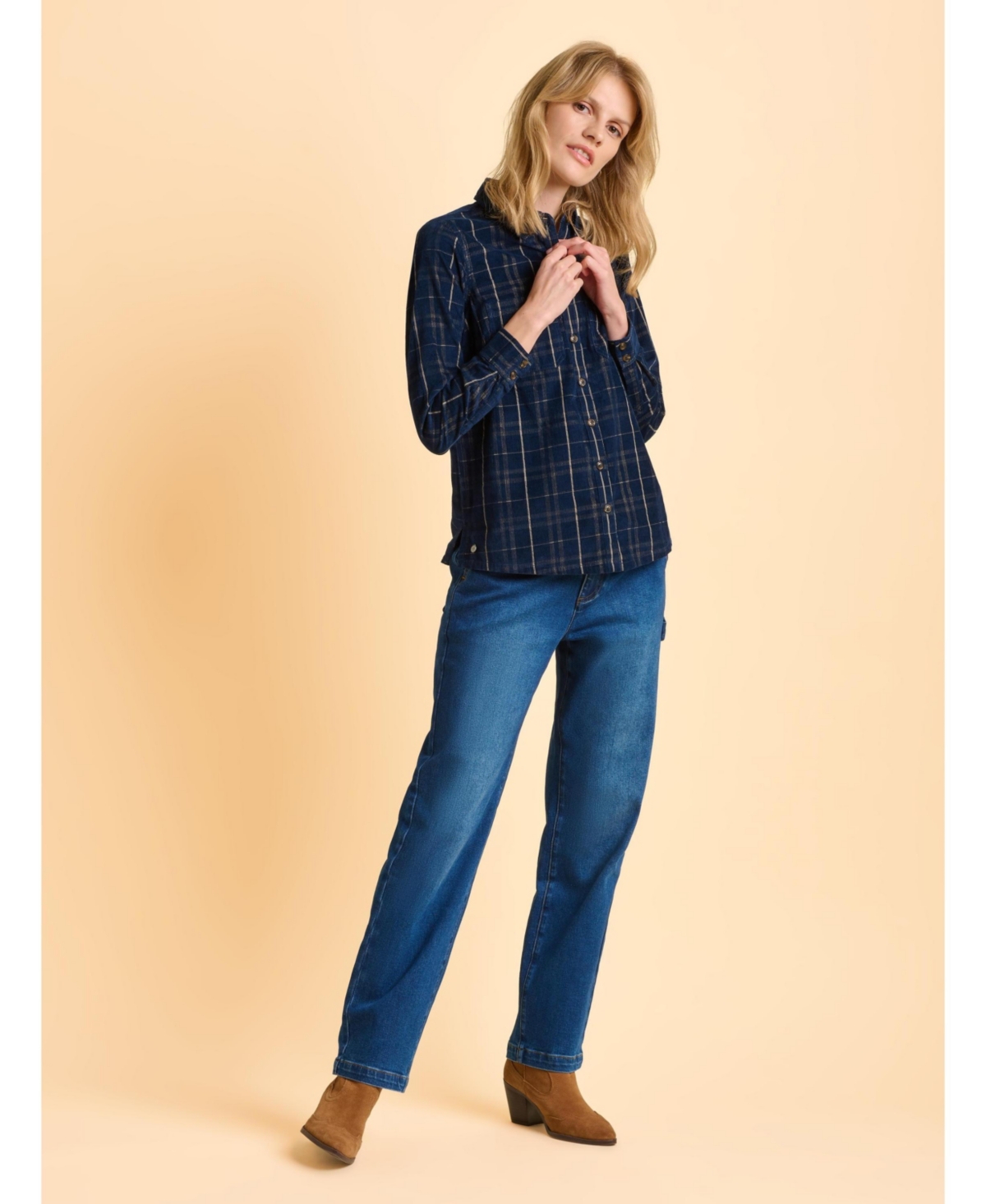 Brakeburn Women's Frances Long Sleeve Checked Shirt