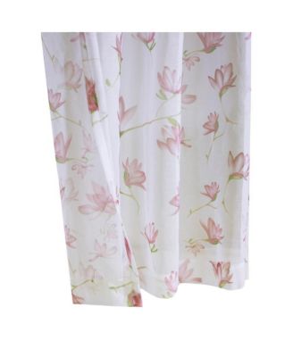 Magnolia Light Filtering Pink Watercolor Floral Print Grommet Curtain Panel 52" x 84" White Pink
