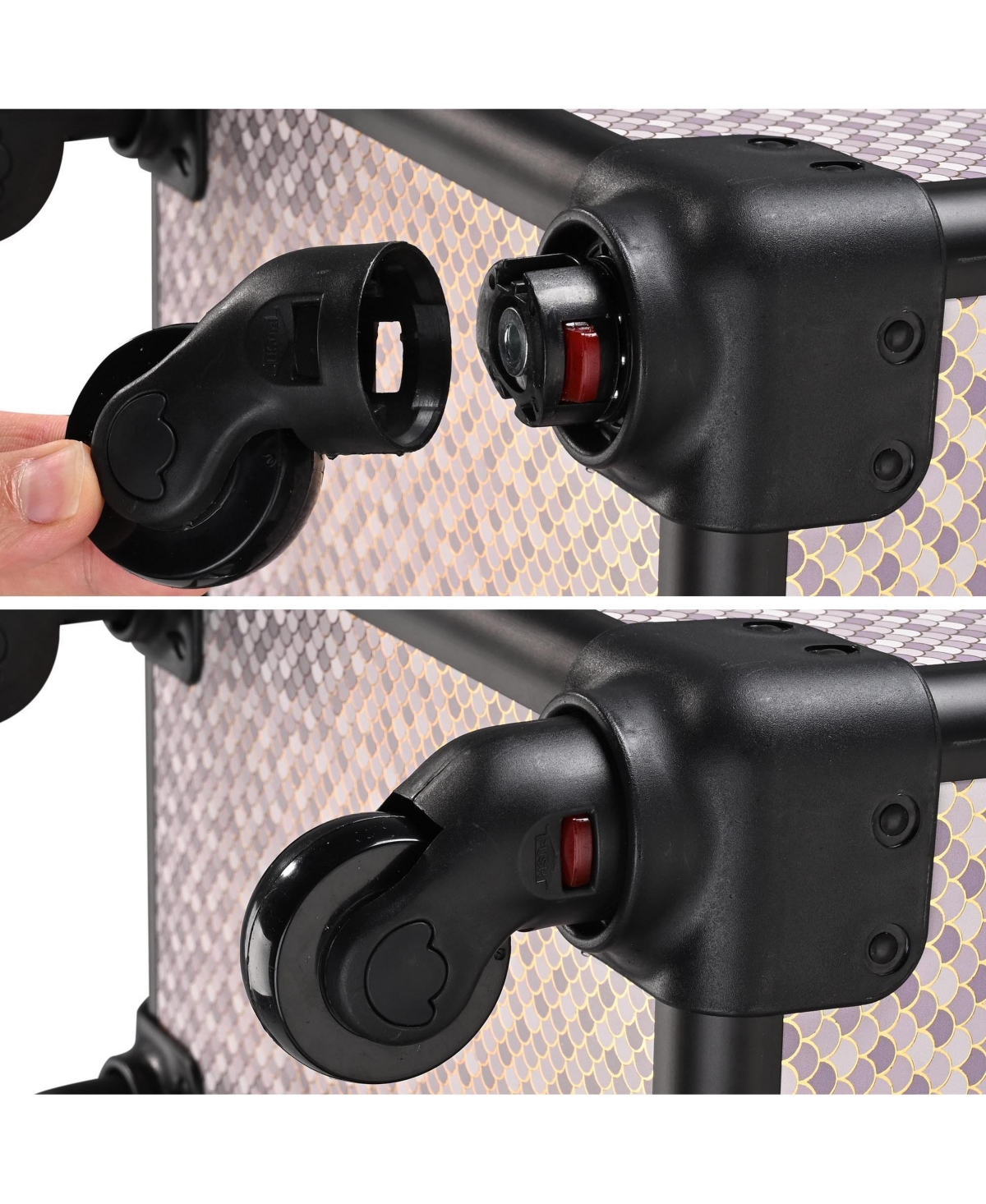 Byootique Rolling Makeup Train Case Cosmetology Organizer Box Art Deco Graphite