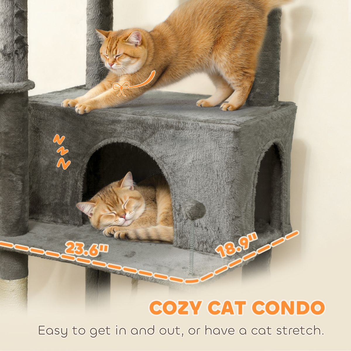 PawHut Multi-Level Cat Tree with 2 Condos, 80" Tall Cat Tower for Indoor