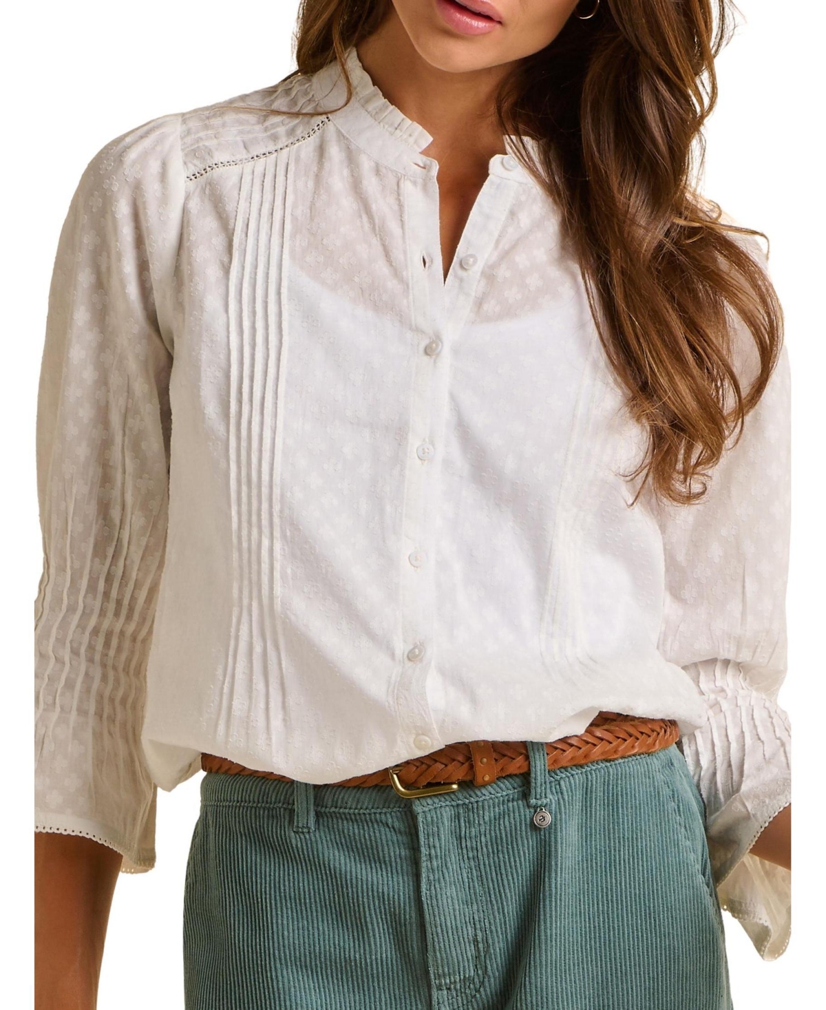 Brakeburn Women's Elva 3/4 Sleeve High Neck Shirt