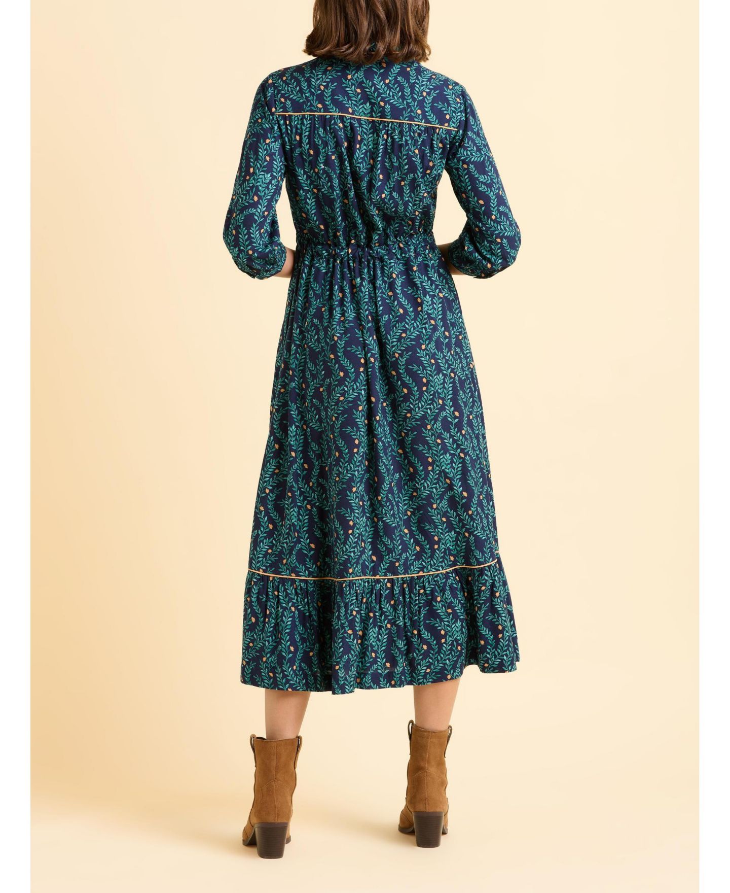 Женское платье Brakeburn Skye 3/4 Sleeve Shirt Midi, цвет: Зелёный — фото 6