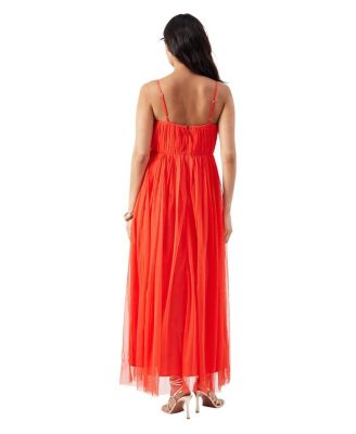 Women's Tulle Strappy Bandeau Maxi Dress