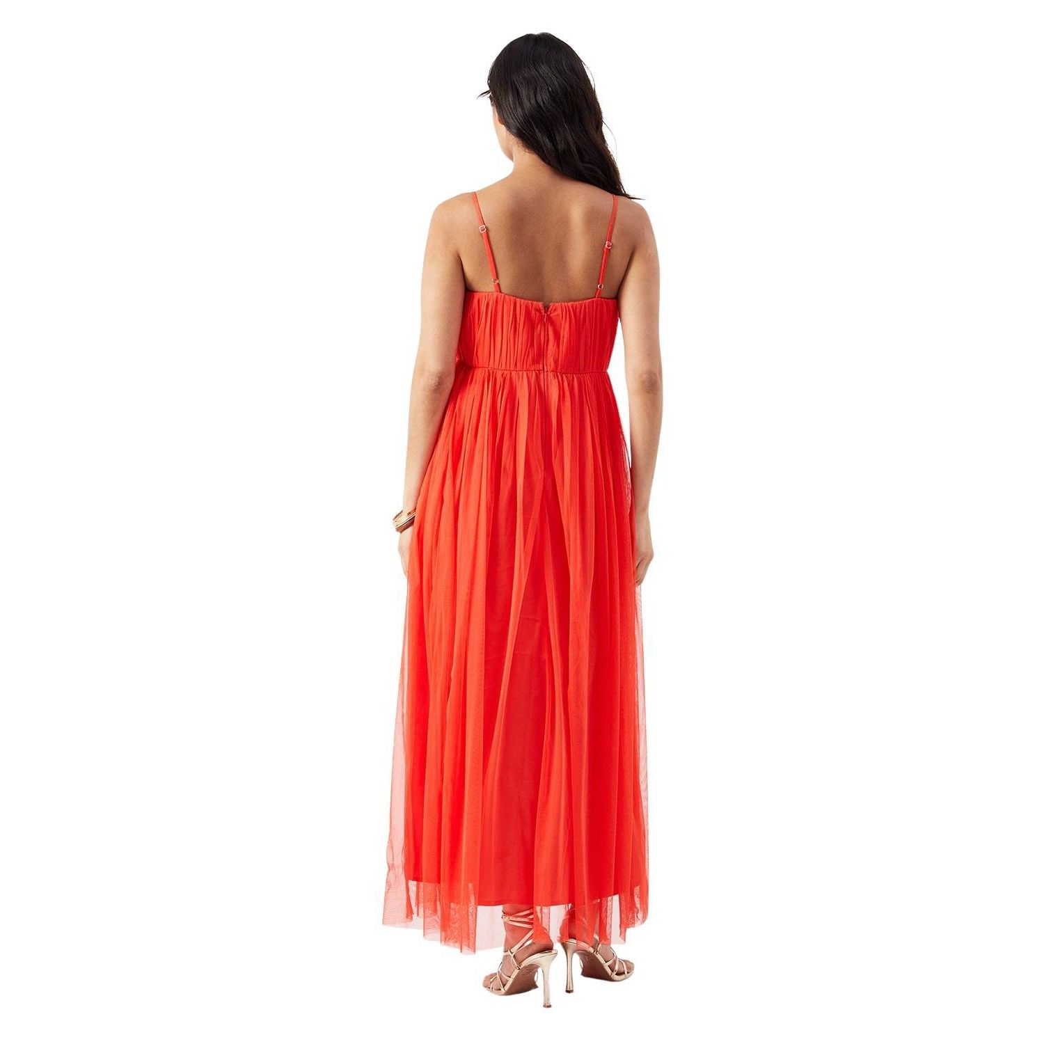 Women's Tulle Strappy Bandeau Maxi Dress