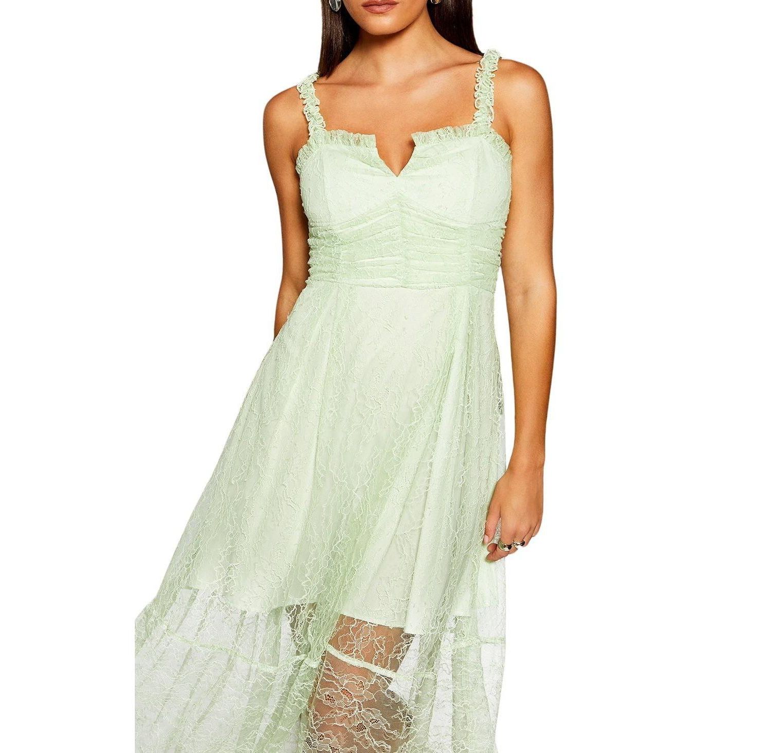 Women's Runway Lace Detail Maxi Dress