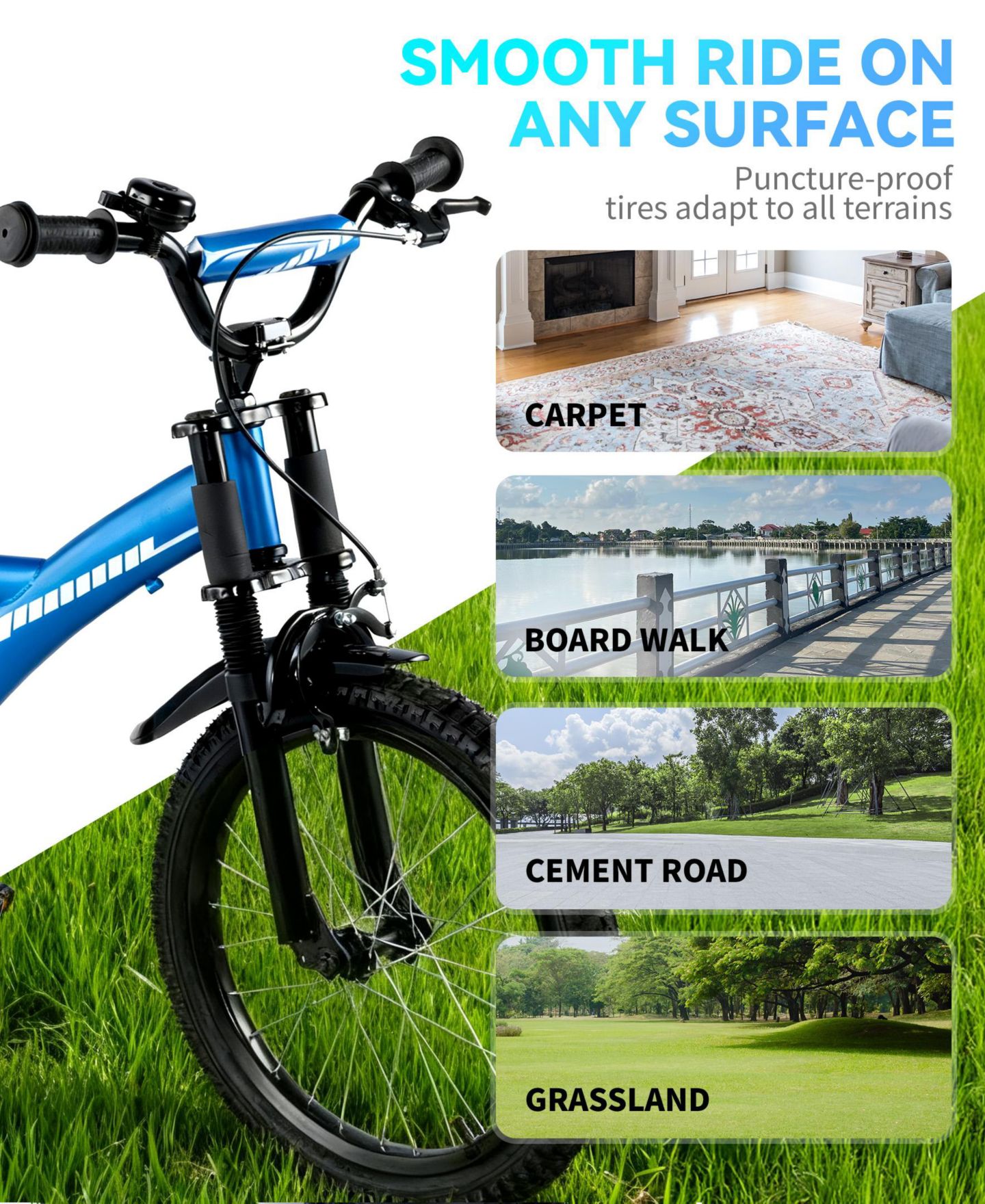 Детская игрушка SUGIFT 18-Inch Kids' Bike with Training Wheels, Adjustable Seat & Coaster Brake, Ages 4-9, цвет: Синий — фото 9