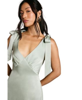 Women's Satin Back Maxi Bridesmaid Dress