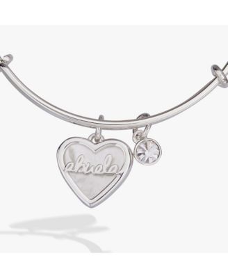 Abuela Mother of Pearl Heart Bangle Bracelet Duo