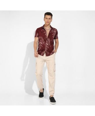 Men's Brown Ethnic Motif Shirt