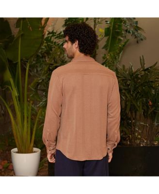 Men's Tan Brown Scale-Tactile Shirt