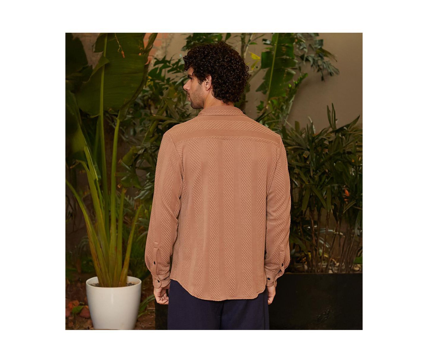 Мужская рубашка Cahoot Campus Sutra Tan Brown Scale-Tactile, цвет: Коричневый — фото 4