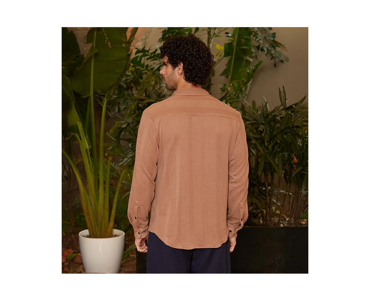 Men's Tan Brown Scale-Tactile Shirt
