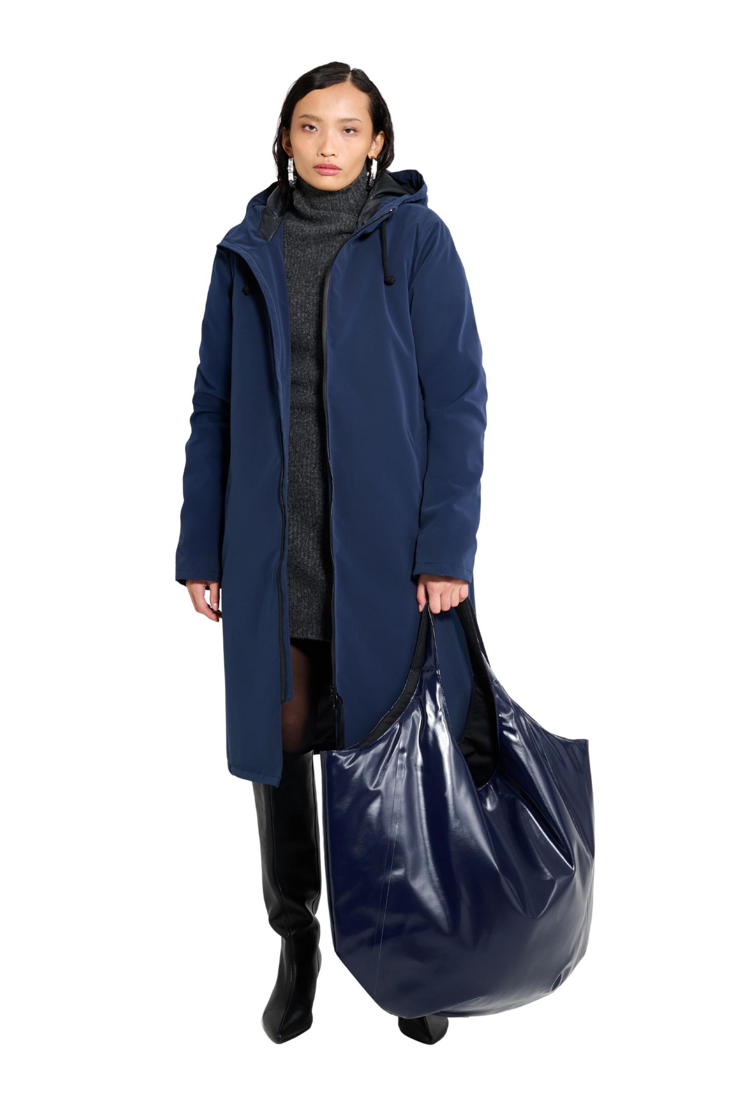 Мужское пальто Stutterheim Men-Stockholm Long Matte Winter, цвет: Тёмно-синий — фото 6