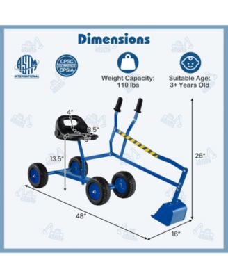 Sand Digger for Kids with 2-Handed Controls and Flexible Shovel