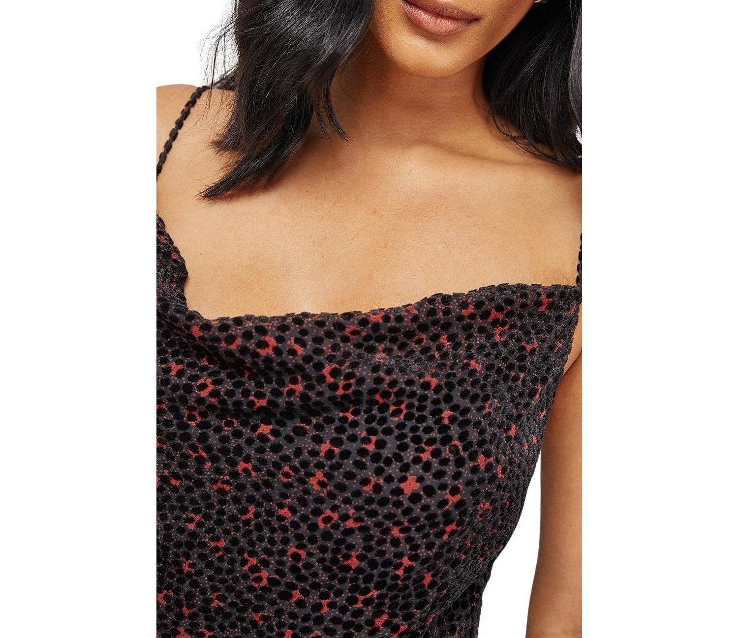 Women's Spot Devore Cowl Neck Maxi Dress.