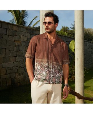 Men's Ash Brown Indie-Ombre Oversized Shirt