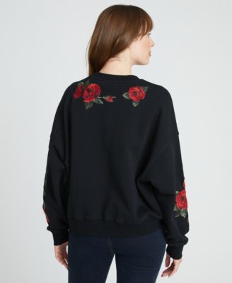 Women's Teddy Embroidered and Midnight Rose Pull-On Sweatshirt