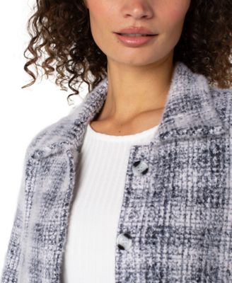 Women's Long-Sleeve Collared Bomber Sweater Jacket