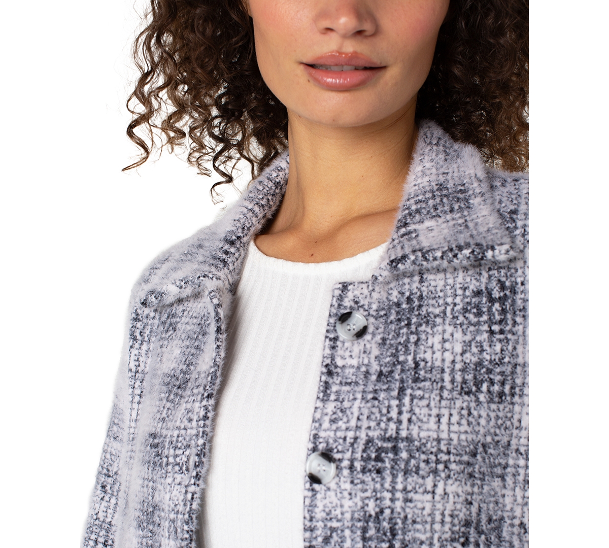 Liverpool Los Angeles Women's Long-Sleeve Collared Bomber Sweater Jacket