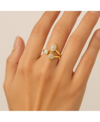 Cubic Zirconia Open Trio Ring