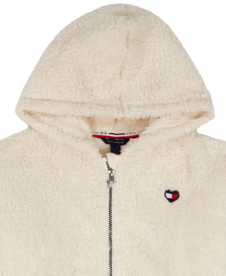 Girls' 7-16 Minky Loose-Fit Zip-Up Hoodie