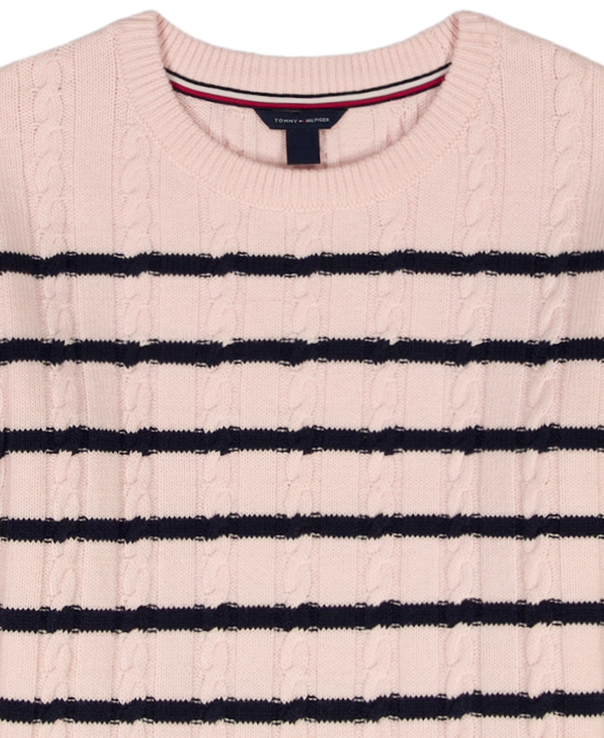 Tommy Hilfiger Girls 7-16 Breton Stripe Long-Sleeve Cable Sweater