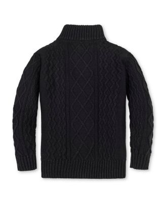 Boys Organic Mock Neck Cable Sweater